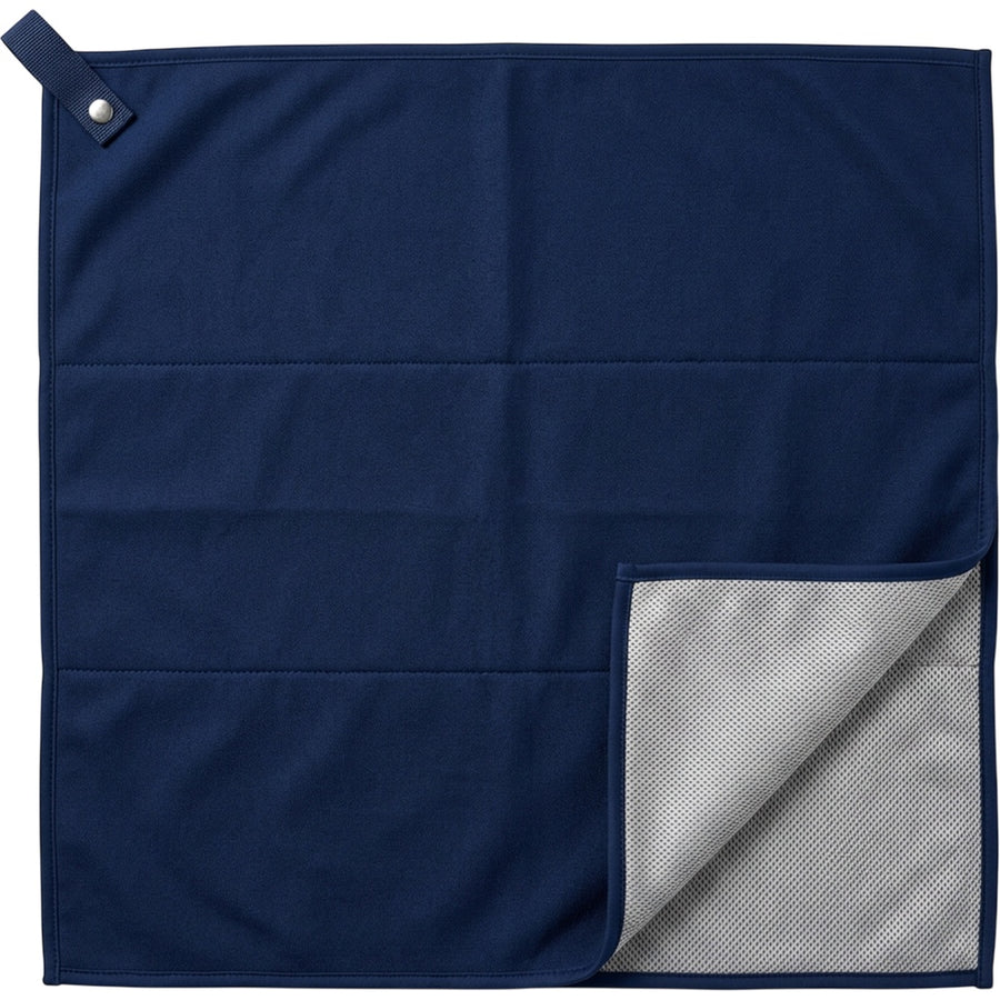 Mvkth Double-Layer Mesh-Backed Training Towel 72 x 34 cm Navy Silver