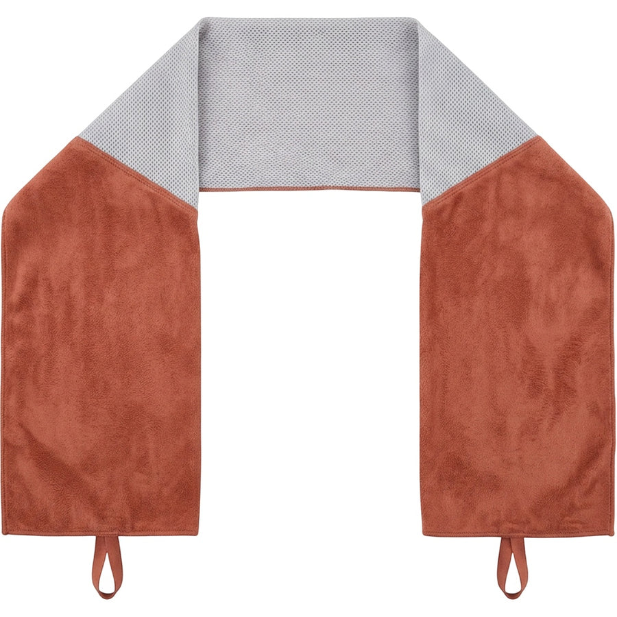 Mvkth Dual-End Neck Training Towel with Center Mesh Panel 108 x 22 cm Terracotta Gray