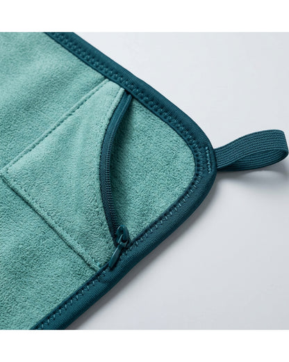 Mvkth Suede Microfiber Fitness Towel with Zipper Pocket 82 x 34 cm Sea Green - Detail view